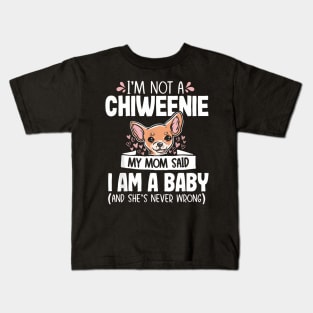 Chiweenie Mom Baby  Cute Dog Owner Pet Kids T-Shirt